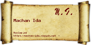Machan Ida névjegykártya